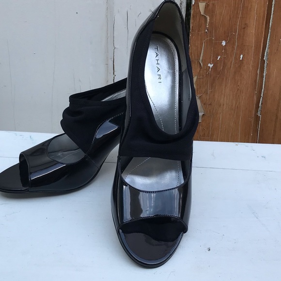 black patent leather pumps size 11